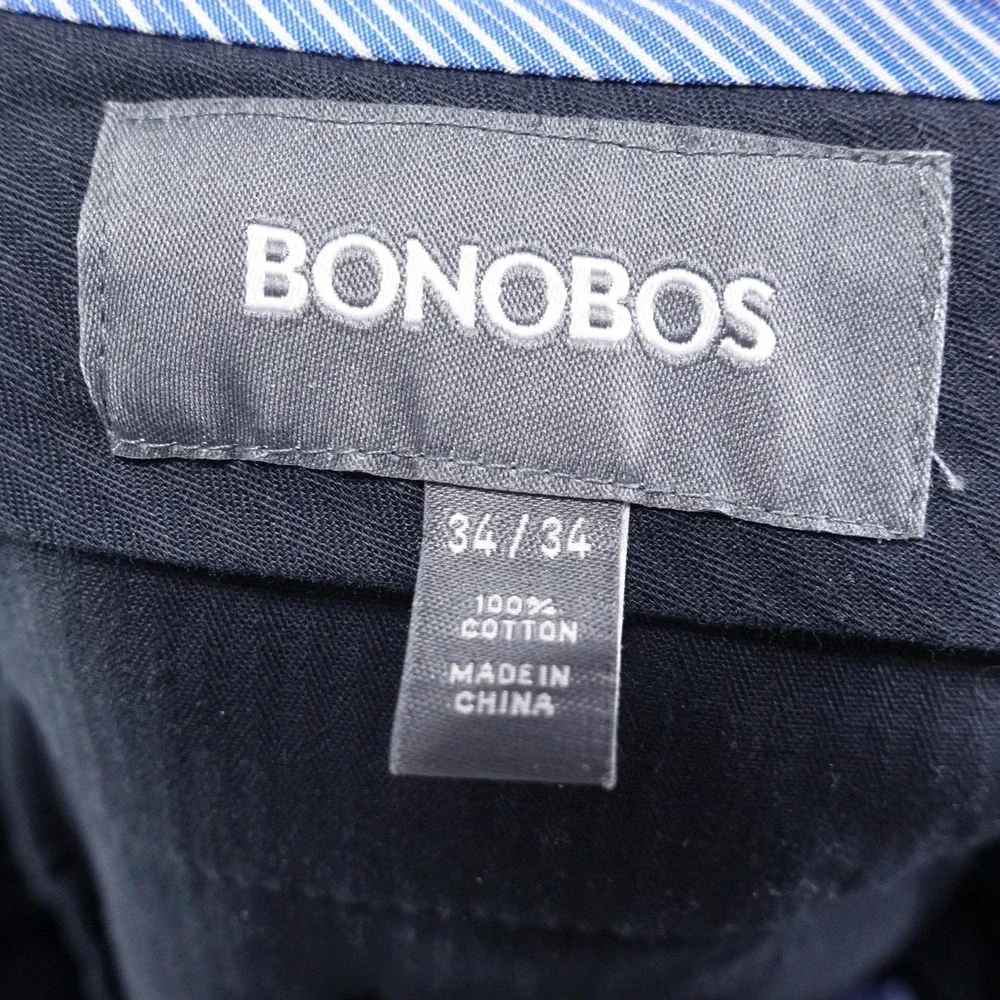 Bonobos‎ Pants Mens 34x34 Blue Tweed Slim Dress Flat Front Cotton Pockets